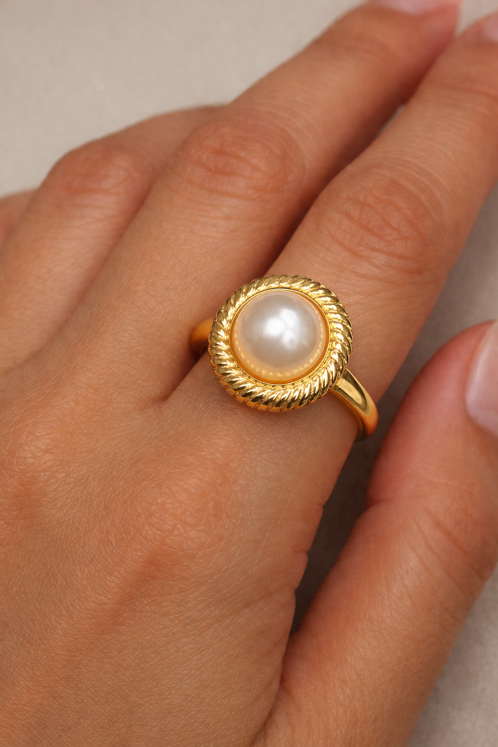 Trendy Gold Plated Pearl Ring | Anti-Tarnish Daily Wear Jewelry
