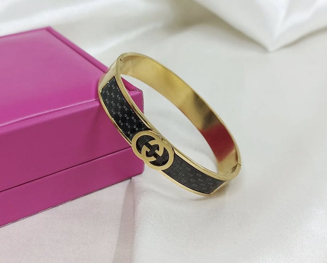 Dazzling Greek Key Meander Bangle | Crystal-Encrusted Gold-Tone Bracelet for Women | Durable & Chic Everyday Wear