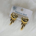 💖 Drip Heart Gold Stainless Steel Earrings - Statement Jewelry for Everyday Wear