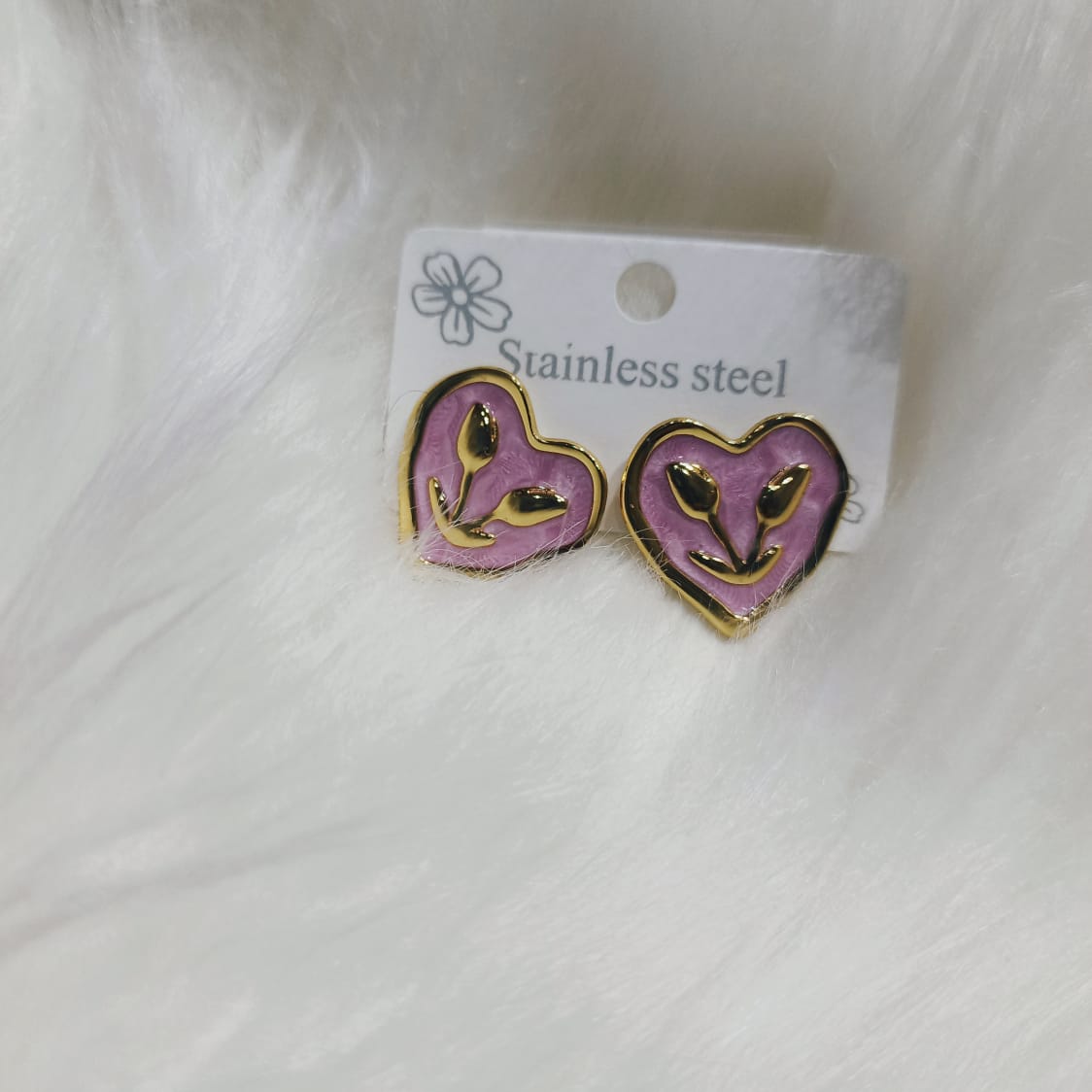 Kawaii Pink Heart Smiley Face Stud Earrings | Durable Stainless Steel | Cute Enamel Finish Jewelry for Everyday Wear