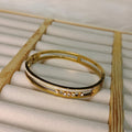 Luxury Gold-Plated Stainless Steel Bangle Bracelet for Women | Durable, Adjustable, and Sparkling Everyday Wear