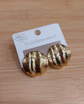 Classic Scallop Studs: Shiny Gold Scallop Shell Studs | Beachy Stainless Steel Nautical Earrings