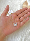 Gold-Plated Crystal Swan Pendant Necklace