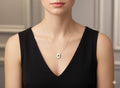 Elegant Gold-Plated Mother of Pearl & Emerald Teardrop Pendant Necklace | Everyday Fine Jewelry