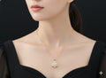 ✨ Dazzling Craftsmanship: Gold-Plated CZ Pave Dancing Pendant Necklace for Women