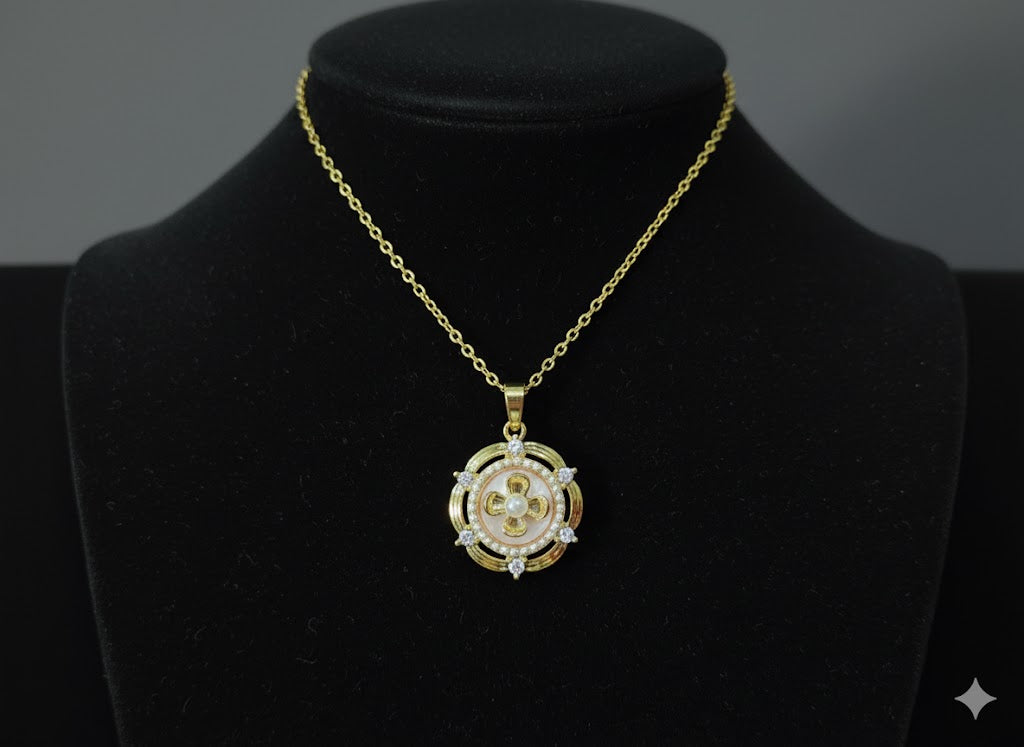 ✨ Dazzling Craftsmanship: Gold-Plated CZ Pave Dancing Pendant Necklace for Women